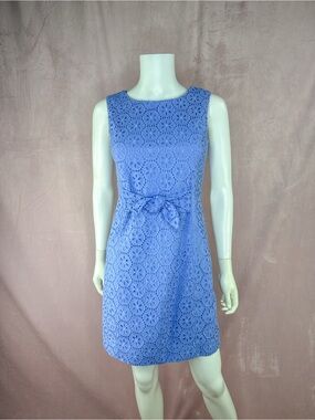 Lilly Pulitzer Womens Clarise Periwinkle Blue Lined Shift Dress Cotton Size 00
